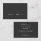 Carte de visite anthracite avec écriture grise (Devant / Derrière)