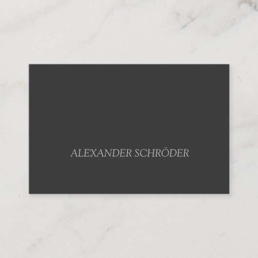 Carte de visite anthracite avec écriture grise (Devant)