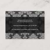 Carte De Visite Antique Blanc & Gris traditionnel dentelle florale (Dos)