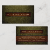 Carte De Visite Antique bronze cuir look professionnel (Devant / Derrière)