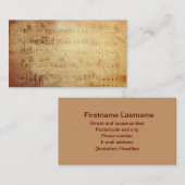 Carte De Visite Antique Classic Music Notes (Devant / Derrière)