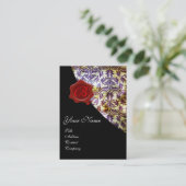 Carte De Visite ANTIQUE DAMASK RED WAX SEAL MONOGRAS violet (Debout devant)