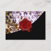 Carte De Visite ANTIQUE DAMASK RED WAX SEAL MONOGRAS violet (Dos)