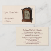 Carte de visite antique de crème d'horloge (Devant / Derrière)