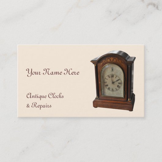 Carte de visite antique de crème d'horloge (Devant)