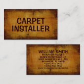 Carte de visite antique de l'installateur de tapis (Devant / Derrière)