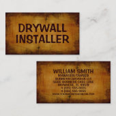 Carte de visite antique de l'installateur Drywall (Devant / Derrière)
