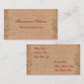 Carte de visite antique de parchemin (Devant / Derrière)