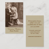 Carte de visite antique de professeur de piano (Devant / Derrière)