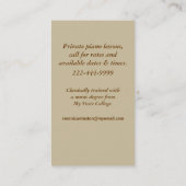 Carte de visite antique de professeur de piano (Dos)