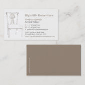 Carte de visite antique de restaurations de chaise (Devant / Derrière)