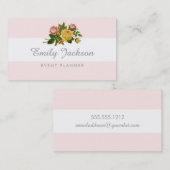 Carte de visite antique de roses (Devant / Derrière)