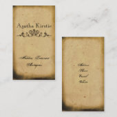 Carte de visite antique de rouleau (Devant / Derrière)