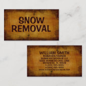 Carte de visite antique de suppression de neige (Devant / Derrière)