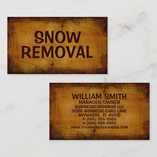 Carte de visite antique de suppression de neige (Devant / Derrière)