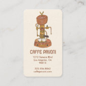 Carte De Visite Antique Espresso Machine Café Café Aquarelle (Dos)