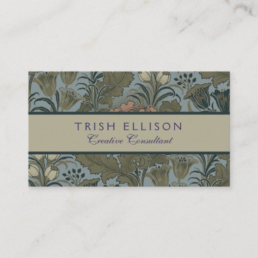 Carte De Visite Antique Fleur Morris Jardin Fond d'écran Floral (Devant)