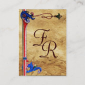 Carte De Visite ANTIQUE FLORENTINE PARCHEMENT BROWN Monogramme (Dos)