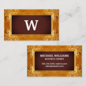 Carte De Visite Antique Gold Frame | Texture en cuir de luxe (Devant / Derrière)