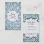 Carte de visite antique grunge bleu de salon de (Devant / Derrière)