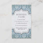 Carte de visite antique grunge bleu de salon de (Dos)