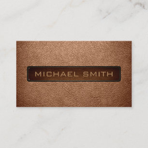 Carte De Visite Antique laiton cuir look professionnel
