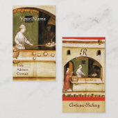 CARTE DE VISITE ANTIQUE OVEN BAKER, BAKERY PAIN SHOP MONOGRAMME (Devant / Derrière)