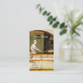 CARTE DE VISITE ANTIQUE OVEN BAKER, BAKERY PAIN SHOP MONOGRAMME (Debout devant)