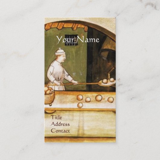 CARTE DE VISITE ANTIQUE OVEN BAKER, BAKERY PAIN SHOP MONOGRAMME (Devant)