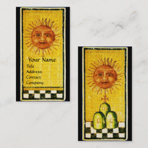 Carte De Visite ANTIQUE RENAISSANCE TAROTS 19 /LE papier perle SUN