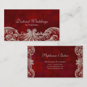 carte de visite Antique Rose Wedding planner Rouge (Devant / Derrière)