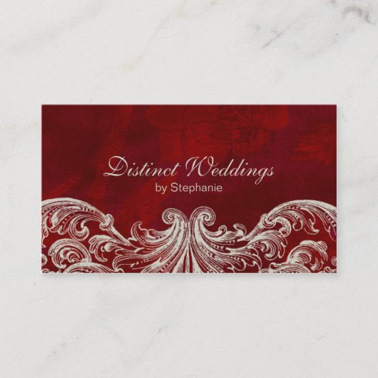 carte de visite Antique Rose Wedding planner Rouge (Devant)