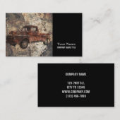 Carte De Visite Antique Rustique vieux camion (Devant / Derrière)