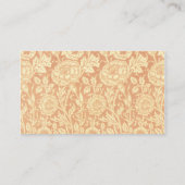 Carte De Visite Antique Victorien William Morris Carnations Roses (Dos)