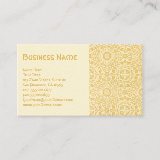 Carte De Visite Antique Victorienne William Morris Fleurs Floral (Devant)