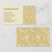 Carte De Visite Antique Victorienne William Morris Fleurs Floral (Devant / Derrière)