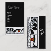 Carte De Visite ANTIQUE Voyage en mer, Rouge rubis noir blanc (Devant / Derrière)