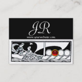 Carte De Visite ANTIQUE Voyage en mer, Ruby Rouge Noir Blanc (Dos)