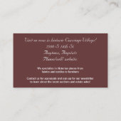 Carte De Visite Antiquité élégante (Dos)