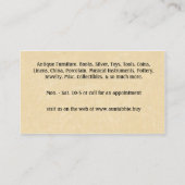 Carte De Visite Antiquités Ventes Immobilier Style Parchemin (Dos)