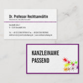 Carte De Visite Anwältin Visitenkarte (Devant / Derrière)