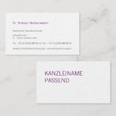 Carte De Visite Anwältin Visitenkarte (Devant / Derrière)