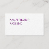 Carte De Visite Anwältin Visitenkarte (Dos)