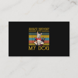 Carte De Visite Août Birthday With My Bull Terrier Dog 2020