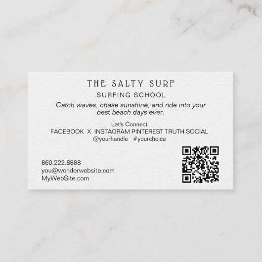 Carte De Visite *~* AP13 6 Plage Whimsical Surf Plage Côtière Mer (Dos)