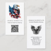 Carte De Visite *~* AP16 - Photo QR American Flag Bald Eagle (Devant / Derrière)