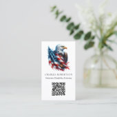 Carte De Visite *~* AP16 - Photo QR American Flag Bald Eagle (Debout devant)