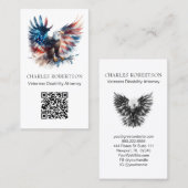 Carte De Visite *~* AP16 - QR Photo American Flag Bald Eagle (Devant / Derrière)