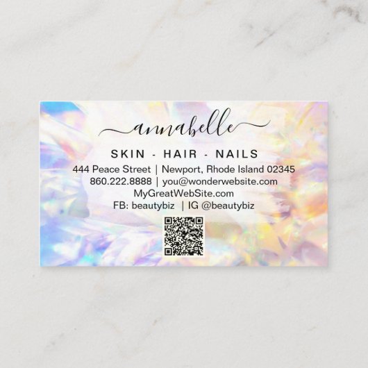 Carte De Visite *~* AP26 OPAL Prism arc-en-ciel cristal Ethereal Q (Dos)