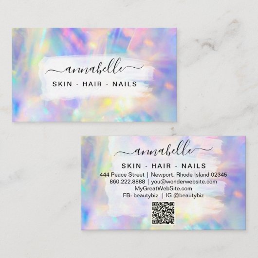 Carte De Visite *~* AP26 OPAL Prism Rainbow QR. Crystal Ethereal (Devant / Derrière)